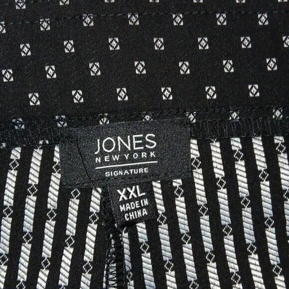 Jones New York Women's Signature Pull-On Pants Size XXL NWT Color Black & Tan - Picture 4 of 6